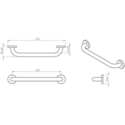 Croydex  Straight Doc M Grab Bar White 450mm