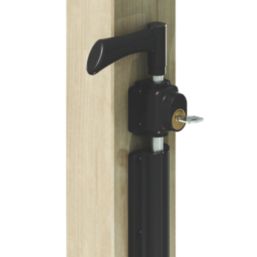 GateMate Advanced Hardware Lockable Drop Bolt  Black & Stainless Steel 600mm