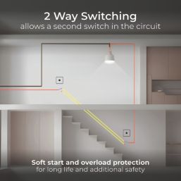 British General Nexus Metal 1-Gang 2-Way LED Dimmer Switch  Matt Black