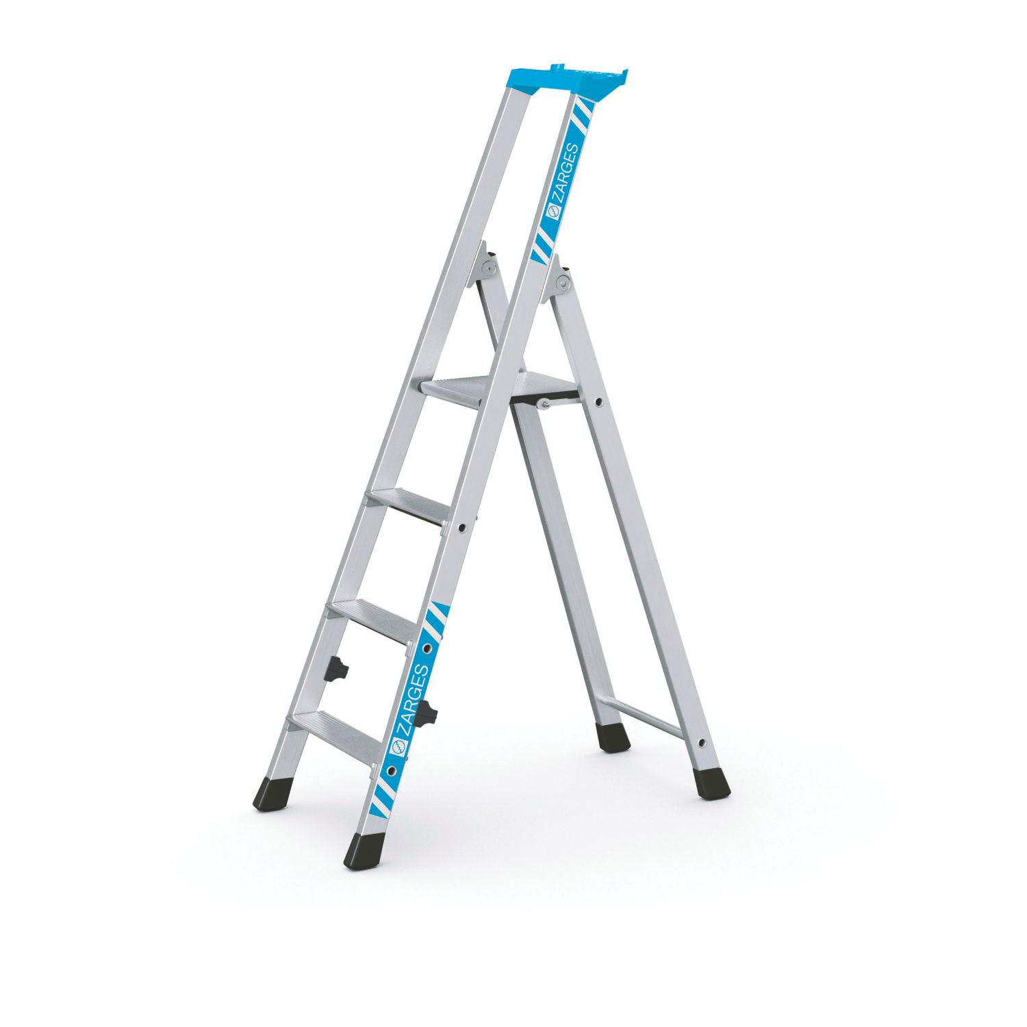 Zarges Aluminium 1.43m 4 Step Platform Step Ladder (541CP)