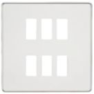 Knightsbridge  6-Module Grid Faceplate Polished Chrome