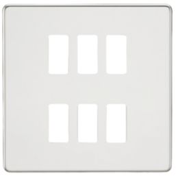 Knightsbridge  6-Module Grid Faceplate Polished Chrome