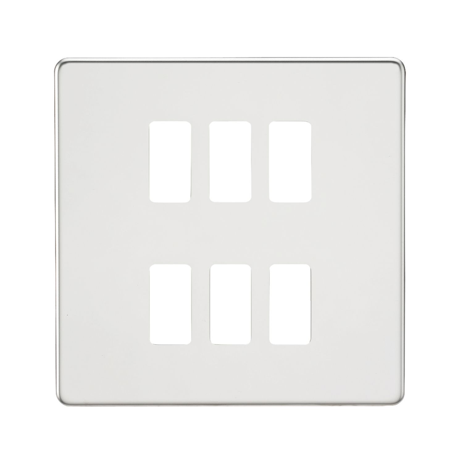 Knightsbridge 6-Module Grid Faceplate Polished Chrome (541CR)