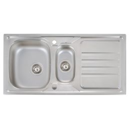 Abode Mikro 1.5 Bowl  Brushed Stainless Steel Sink 1000mm x 500mm