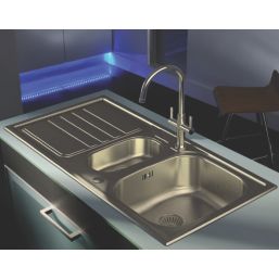 Abode Mikro 1.5 Bowl  Brushed Stainless Steel Sink 1000mm x 500mm