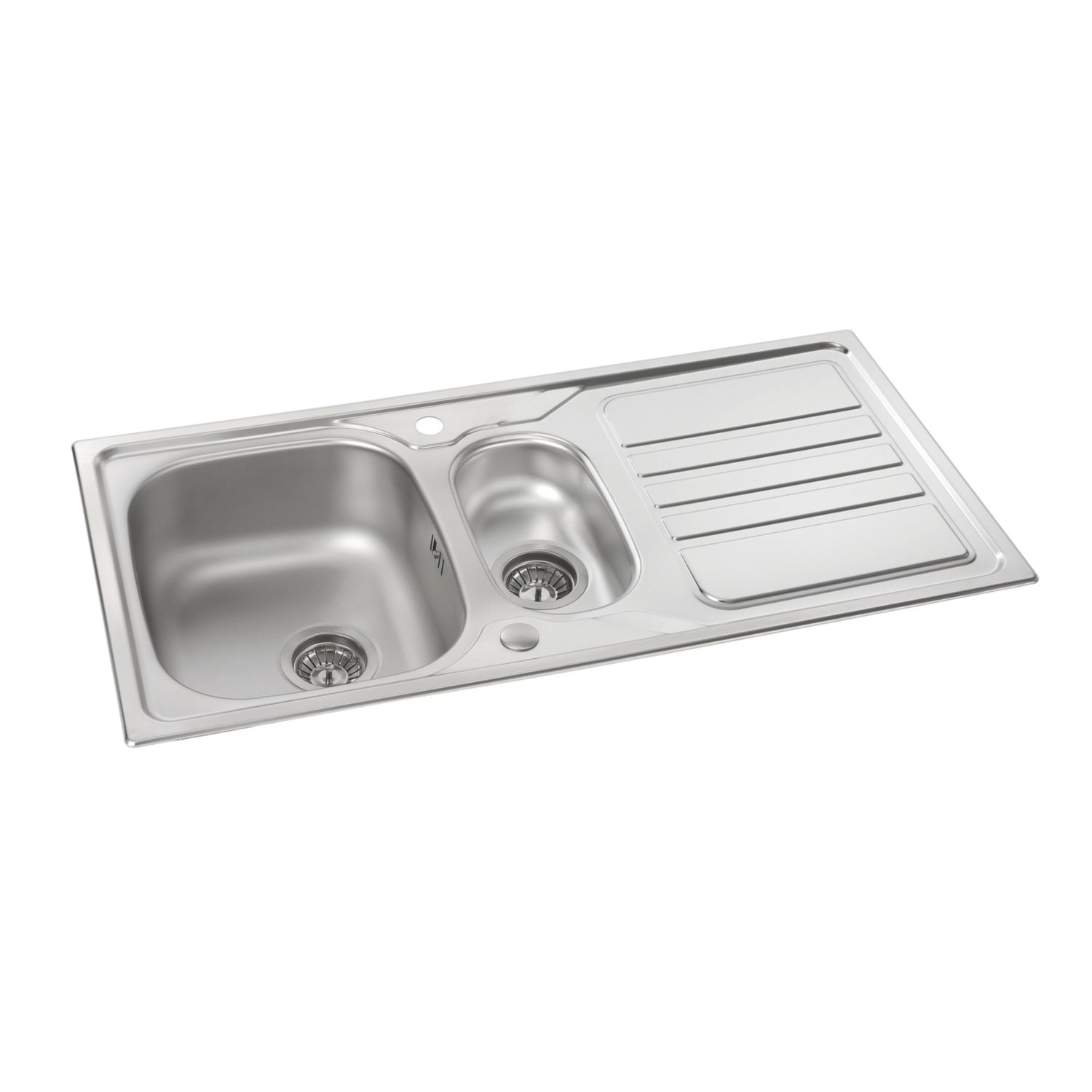 Abode Mikro 1.5 Bowl Brushed Stainless Steel Sink 1000mm x 500mm (541CV)