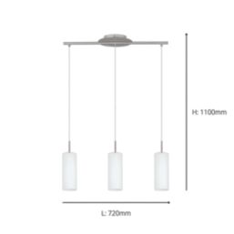 Eglo Troy 3 Pendant Light Satin Nickel