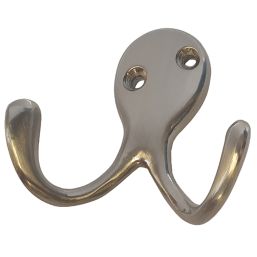 Smith & Locke Double Robe Hooks Satin Nickel 55mm 5 Pack - Screwfix