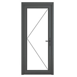 Crystal  1-Panel 1-Clear Light LH Anthracite Grey uPVC Back Door 2090mm x 920mm