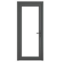 Crystal  1-Panel 1-Clear Light LH Anthracite Grey uPVC Back Door 2090 x 920mm
