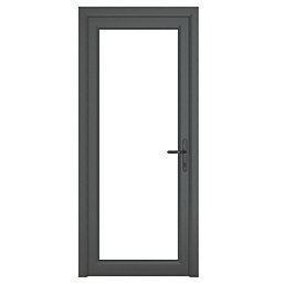 Crystal  1-Panel 1-Clear Light LH Anthracite Grey uPVC Back Door 2090mm x 920mm