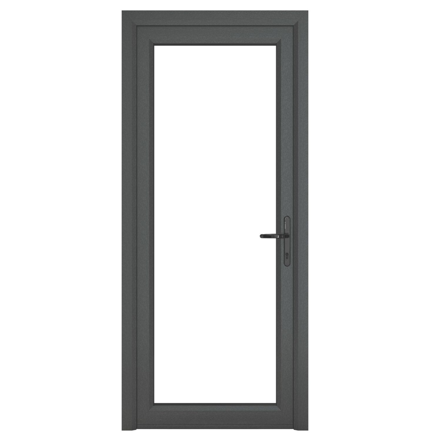 Crystal Fully Glazed 1-Clear Light Left-Handed Anthracite Grey uPVC Back Door 2090mm x 920mm (541JK)