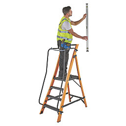 Werner Megastep Fibreglass 4-Tread Platform Ladder  With Handrail 0.85m