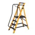 Werner Fibreglass 1.7m 4 Step Platform Step Ladder With Handrail