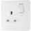 British General Evolve 13A 1-Gang SP Switched Socket Pearlescent White  with White Inserts