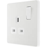 British General Evolve 13A 1-Gang SP Switched Socket White  with White Inserts