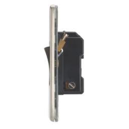 Contactum Lyric 13A Switched Fused Spur  Brushed Steel with Black Inserts