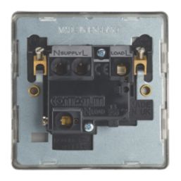 Contactum Lyric 13A Switched Fused Spur  Brushed Steel with Black Inserts