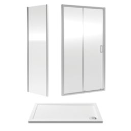 ETAL  Framed Rectangular Sliding Door Shower Enclosure & Tray  Chrome 1190mm x 690mm x 1940mm