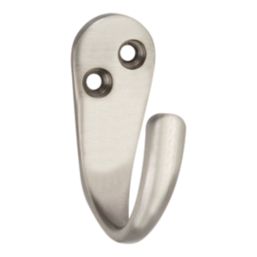 Essentials Single Hooks Satin Nickel 45mm 5 Pack