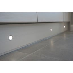 VEW Sola Recessed Round LED Kitchen Plinth Lights Polished Chrome 0.4W 27lm 6 Pack