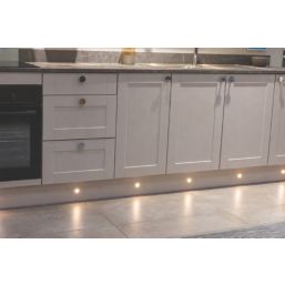 VEW Sola Recessed Round LED Kitchen Plinth Lights Polished Chrome 0.4W 27lm 6 Pack