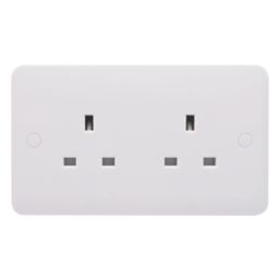 Schneider Electric Lisse 13A 2-Gang Unswitched Plug Socket White