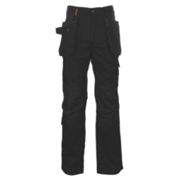 Scruffs Worker Plus Holster Work Trousers Black 30" W 32" L