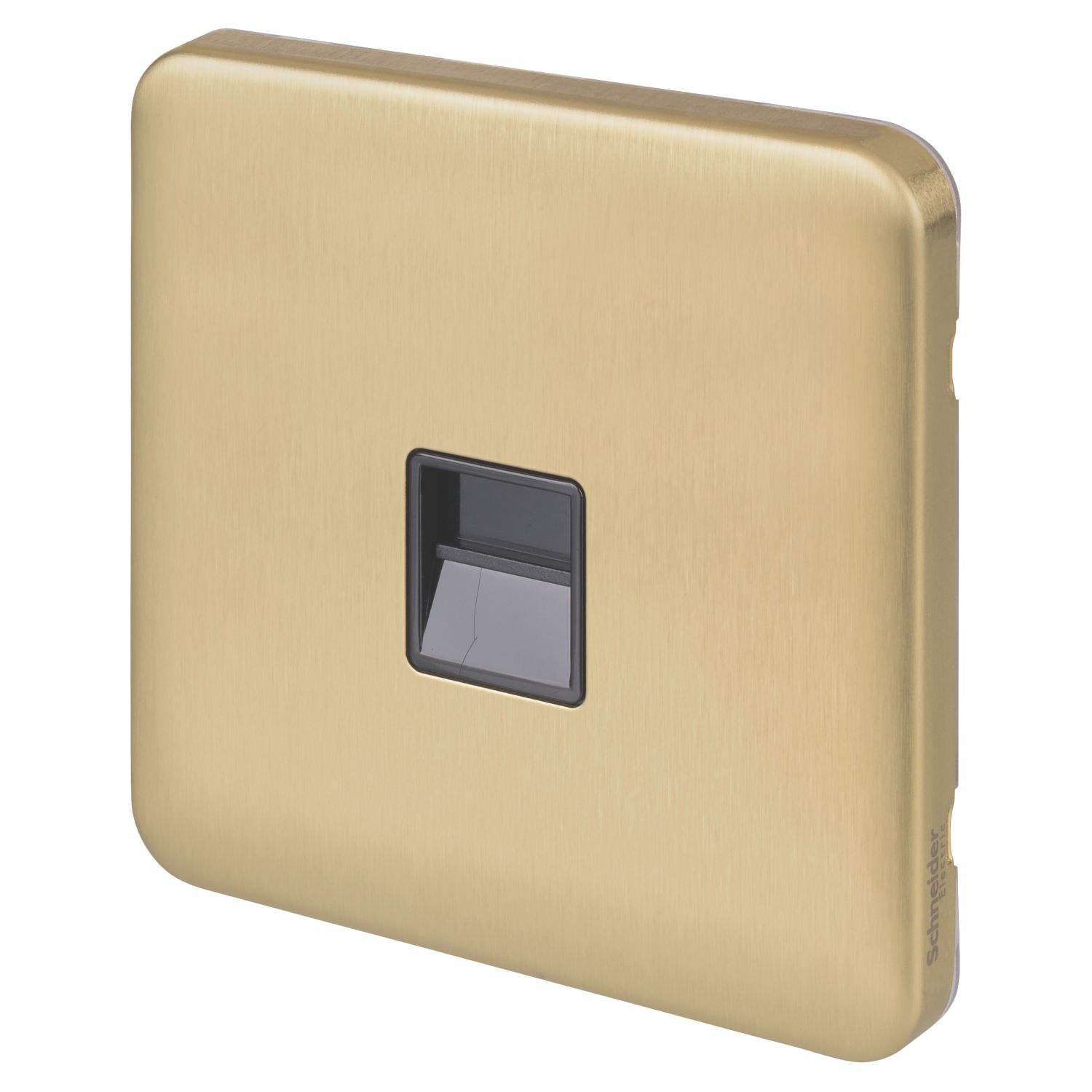 Schneider Electric Lisse Deco 1-Gang Slave Satin Brass with Black Inserts (542FF)