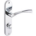Smith & Locke Bude Fire Rated WC Door Handles Pair Polished Chrome