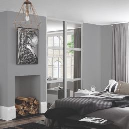Spacepro Shaker 2-Door Sliding Wardrobe Door Kit Dove Grey Frame Mirror Panel 1793mm x 2260mm