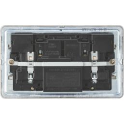 Knightsbridge  13A 2-Gang SP Switched Socket + 4.0A 20W 2-Outlet Type A & C USB Charger Polished Brass with White Inserts