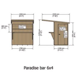 Shire Paradise Bar 6' x 4' (Nominal) Pent Timber Summerhouse