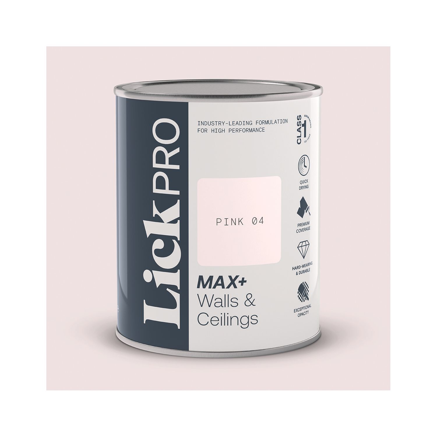 LickPro Max+ 1Ltr Pink 04 Matt Emulsion Paint (542TM)