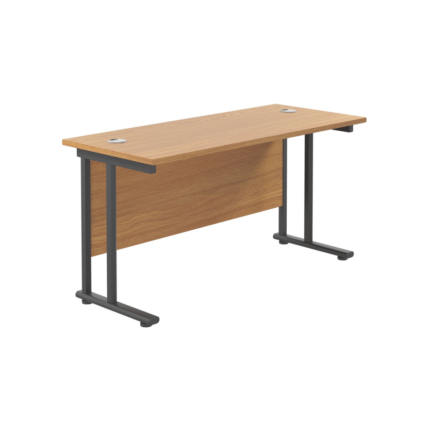 TC Group Aztec Twin Upright Rectangular Office Desk Nova Oak/Black 1200mm x 600mm (542TT)