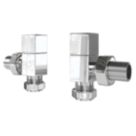 ETAL Swelt 15mm x 1/2" Chrome Angled Designer Manual Radiator Valve Head & Body  2 Pack