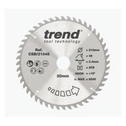 Trend CSB/21048 Wood Circular Saw Blade 210mm x 30mm 48T