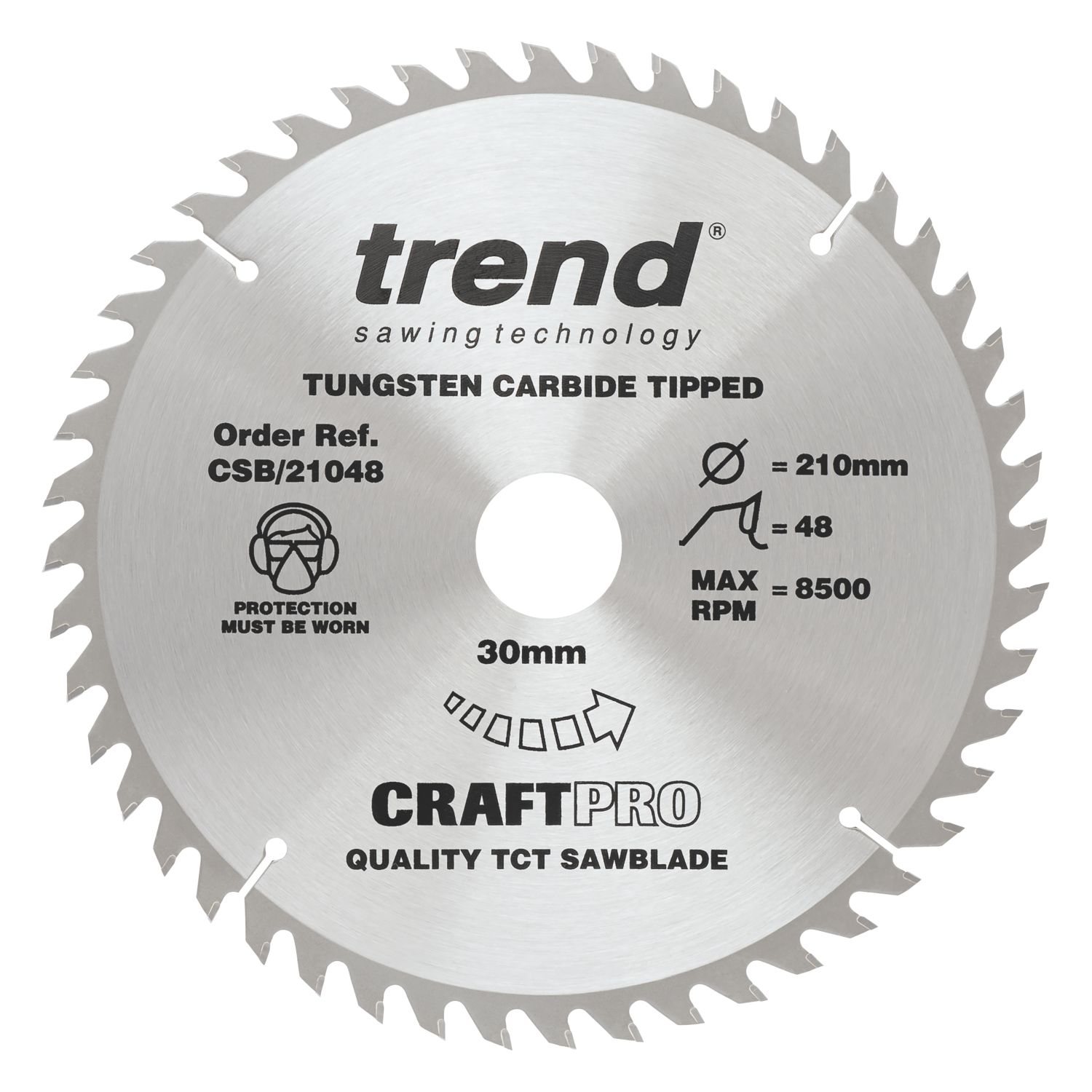 Trend CSB/21048 Wood Circular Saw Blade 210mm x 30mm 48T (542XG)