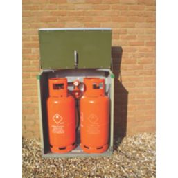 Trimetals Senturion 151319 2' 6" x 1' 6" (Nominal) Metal Gas Cylinder Storage with Base Green