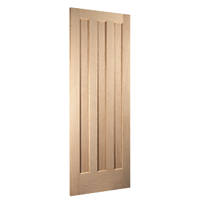 Jeld-Wen Aston Unfinished Oak Veneer Wooden 3-Panel Internal Fire Door 2040 x 826mm