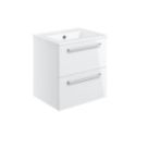 Ohio 2-Drawer Bathroom Vanity Unit with Ceramic Basin Gloss White 510mm x 390mm x 518mm