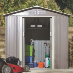 Rowlinson Trentvale 6' 6" x 3' 6" (Nominal) Apex Metal Shed Light Grey