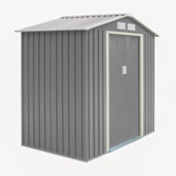 Rowlinson Trentvale 6' 6" x 3' 6" (Nominal) Apex Metal Shed Light Grey