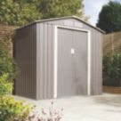 Rowlinson Trentvale 6' 6" x 3' 6" (Nominal) Apex Metal Shed Light Grey