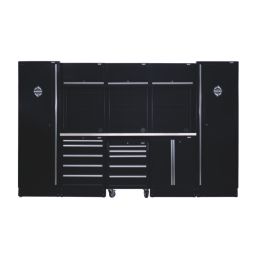 Bunker  Black 16 Piece Modular Storage Set with Steel Worktop