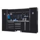 Bunker  Black 16 Piece Modular Storage Set with Steel Worktop