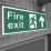 Essentials  Non Photoluminescent "Fire Exit Man Up Arrow" Sign 150mm x 400mm