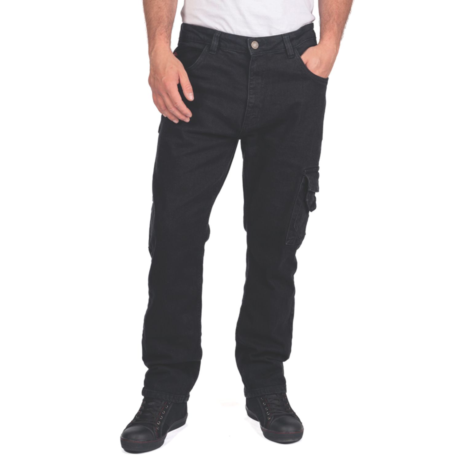 Lee Cooper LCPNT239 Stretch Denim Carpenters Jeans Black 30" W 31" L (543HU)