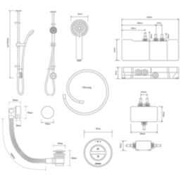 Aqualisa Smart Link Gravity-Pumped Ceiling-Fed Chrome Thermostatic Shower & Bath Filler