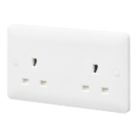 MK Base 13A 2-Gang Unswitched Socket White